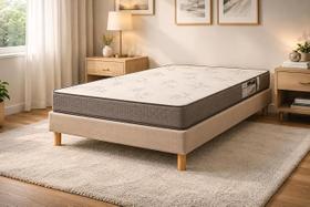 Cama Box Solteiro Dobrável Linho Bege 188x78x28,5 Compacta Cama Box Solteiro Dobrável Linho Bege 188x78x28,5 Compacta
