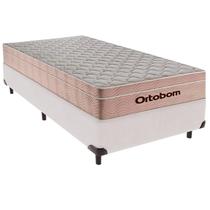 Cama Box Solteiro e Colchão Airtech Spring Pocket Molas Ensacadas Ortobom Branco
