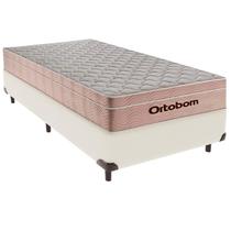 Cama Box Solteiro e Colchão Airtech Spring Pocket Molas Ensacadas Ortobom Palha Cama Box Solteiro e Colchão Airtech Spring Pocket Molas Ensacadas Ortobom Palha