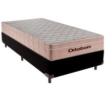 Cama Box Solteiro e Colchão Airtech Spring Pocket Molas Ensacadas Ortobom Preto
