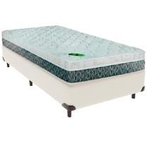 Cama Box Solteiro e Colchão Aspen 24cm Molas Ensacadas Luckspuma Palha