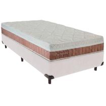 Cama Box Solteiro e Colchão Benefit Molas Ensacadas Colchobel Branco