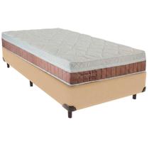 Cama Box Solteiro e Colchão Benefit Molas Ensacadas Colchobel Ocre