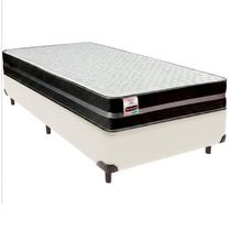 Cama Box Solteiro e Colchão Bogota Molas Ultralastic Inducol Palha