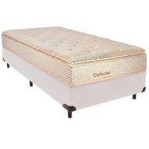 Cama Box Solteiro e Colchão Deluxe Molas Ensacadas Colchobel Branco