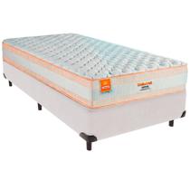 Cama Box Solteiro e Colchão Denver Molas Ensacadas Inducol Branco