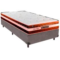Cama Box Solteiro e Colchão Esplendor Molas Ensacadas Luckspuma Cinza Cama Box Solteiro e Colchão Esplendor Molas Ensacadas Luckspuma Cinza