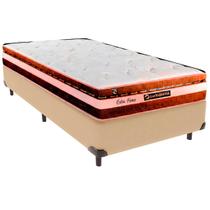 Cama Box Solteiro e Colchão Esplendor Molas Ensacadas Luckspuma Ocre Cama Box Solteiro e Colchão Esplendor Molas Ensacadas Luckspuma Ocre