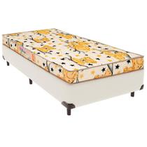 Cama Box Solteiro e Colchão Pro-Life D20 Espuma Colchobel Palha