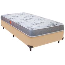 Cama Box Solteiro e Colchão Pro-Life D28 Espuma Colchobel Ocre