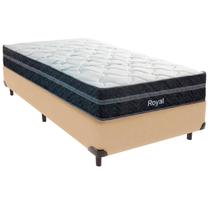 Cama Box Solteiro e Colchão Royal Molas Ensacadas Colchobel Ocre Cama Box Solteiro e Colchão Royal Molas Ensacadas Colchobel Ocre