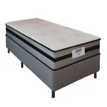 Cama Box Solteiro Gazin Com Molas Ensacadas Vibe Cinza/Preto