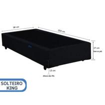Cama Box Solteiro King 96x203 Blindada Tecido Suede Premium Medida Especial Mais Espaço e Conforto