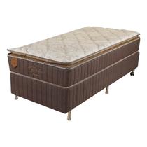 Cama Box Solteiro King (Box + Colchão) 96x203x63 Bali Prorelax Molas Ensacadas Pillow Top Turn Free - Marrom