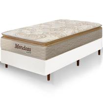 Cama Box Solteiro King Branca Colchão Mendoza Molas Ensacadas Pillow Top 96x203x71cm Extra Macio Cama Box Solteiro King Branca Colchão Mendoza Molas Ensacadas Pillow Top 96x203x71cm Extra Macio