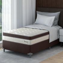 Cama Box Solteiro King com Colchão Diamond Euro MR (63x108x198) Bege e Marrom Cama Box Solteiro King com Colchão Diamond Euro MR (63x108x198) Bege e Marrom