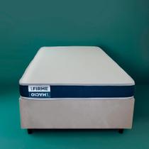 Cama Box Solteiro King com Colchão Guldi Duplo Plus D28 Azul e Natural Cama Box Solteiro King com Colchão Guldi Duplo Plus D28 Azul e Natural