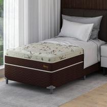 Cama Box Solteiro King com Colchão Hórus (63x108x198) Bege e Marrom Cama Box Solteiro King com Colchão Hórus (63x108x198) Bege e Marrom