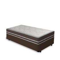Cama Box Solteiro King Marrom Colchão De Molas DAngelis Classic Superlastic 96x203x47cm