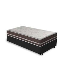 Cama Box Solteiro King Preto + Colchão De Molas - Anjos - Classic Superlastic - 78x188x47cm