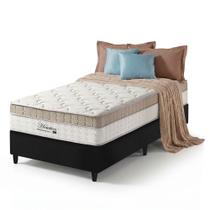 Cama Box Solteiro King Preto + Colchão Molas Ensacadas Pillow In Zidi Houston 96x203x65cm