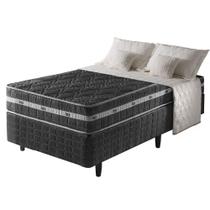 Cama Box Solteiro King Preto + Colchão Ortopédico Espuma D45 Extra Firme Brooklyn 96x203x62cm - Zidi