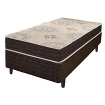 Cama Box Solteiro King Preto + Colchão San Francisco Ortopédico Espuma D33 96x203x54cm