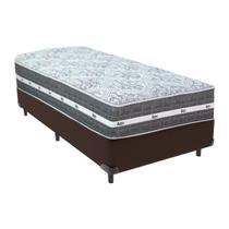 Cama Box Solteiro Marrom + Colchão Black Graphite 27 Molas Ensacadas Anjos Cama Box Solteiro Marrom + Colchão Black Graphite 27 Molas Ensacadas Anjos