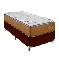 Cama Box Solteiro Marrom Colchão Molas Ensacadas Euro Pillow