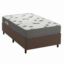 Cama Box Solteiro Marrom + Colchão Ortobom D33