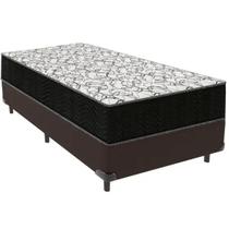 Cama Box Solteiro Marrom + Colchão Solteiro De Espuma D45 - Ortobom - Airtech 150 58x88x188cm Cama Box Solteiro Marrom + Colchão Solteiro De Espuma D45 - Ortobom - Airtech 150 58x88x188cm