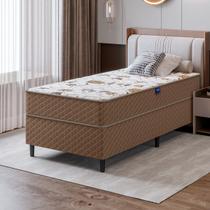 Cama Box Solteiro Marrom E Colchão Solteiro Espuma D33 Extra Firme Eliana 88x188x62cm Umaflex