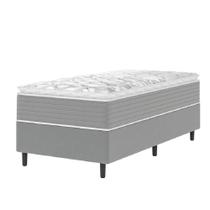 Cama Box Solteiro Molas Ensacadas Pillow Top 88x188x63cm Martino Cinza Umaflex Cinza