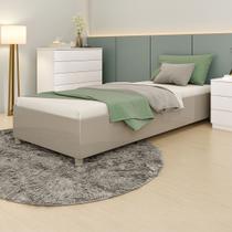 Cama Box Solteiro Mônaco Off White - Tcil Móveis