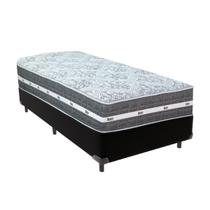 Cama Box Solteiro Preto + Colchão Black Graphite 32 Molas Ensacadas Anjos Cama Box Solteiro Preto + Colchão Black Graphite 32 Molas Ensacadas Anjos