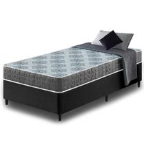 Cama Box Solteiro Preto Colchão Espuma D23 Zidi Washington 88x188x51cm