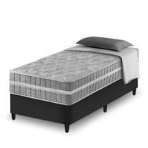 Cama Box Solteiro Preto Colchão Molas Ensacadas Zidi Alabama 88x188x61cm