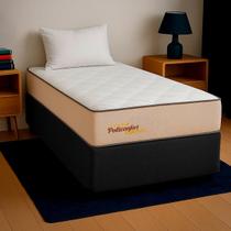Cama Box Solteiro Preto+Colchão Sono Terapia D33 PoliConfort