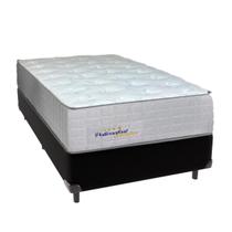 Cama Box Solteiro Preto+Colchão Sono Terapia D33 PoliConfort