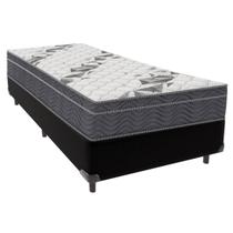 Cama Box Solteiro Preto e Colchão Airtech 100 D33 Ortobom