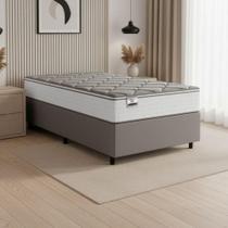 Cama Box Solteiro Real Max Force Softgel 88x188x65cm - Suporta Até 200 Kg Branco/Cinza Cama Box Solteiro Real Max Force Softgel 88x188x65cm - Suporta Até 200 Kg Branco/Cinza