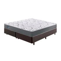 Cama Box Solteiro Resistente e Reforçada Marrom 88x188 cm com Colchão Molas Ensacadas