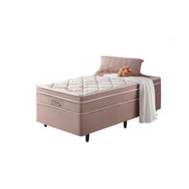 Cama Box Solteiro Rosa + Colchão Molas Superlastic Paris 88x188x68cm