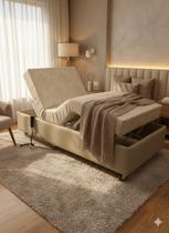 Cama Box Solteiro Safira Motorizada Com Colchão E Grades Cama Box Solteiro Safira Motorizada Com Colchão E Grades