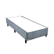 Cama Box Solteiro Simples Mega Colchões Suede Cinza - 088x188