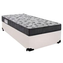 Cama Box Solteiro Sintético + Colchão De Espuma D33 - Serene - 88cm Branco Cama Box Solteiro Sintético + Colchão De Espuma D33 - Serene - 88cm Branco