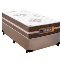 Cama Box Solteiro Sintético + Colchão Molas Ensacadas Texas Prime Colchões 88cm Bege Cama Box Solteiro Sintético + Colchão Molas Ensacadas Texas Prime Colchões 88cm Bege