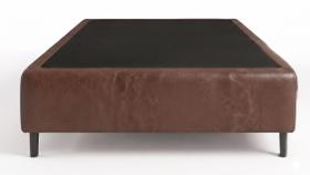 Cama Box Solteiro Sintetico Marrom 88x188x35 - FA Elegante