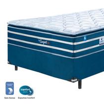 Cama Box Solteiro Sonos Molas Ensacadas Individuais Confort in Blue 88x188x74cm