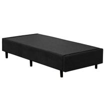 Cama Box Solteiro Suede Cama Preto 88x188x42cm Cama Box Solteiro Suede Cama Preto 88x188x42cm